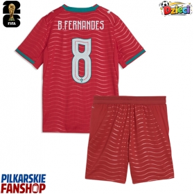 Koszulka piłkarska Portugalia Bruno Fernandes #8 Strój Domowy dla dzieci MŚ 2026 tanio Krótki Rękaw (+ Krótkie spodenki)